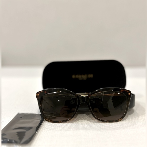 Coach Accessories - Coach Dark Tortoise Sunglasses with hard case and dust cloth
